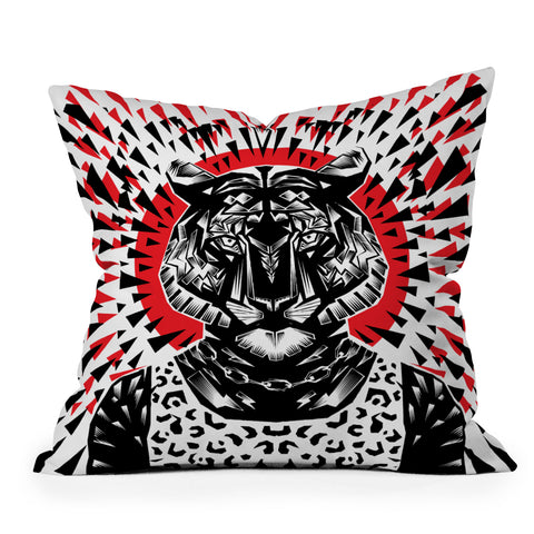 Ali Gulec Cool Tiger Outdoor Throw Pillow