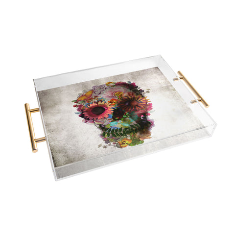 Ali Gulec Gardening Floral Skull Acrylic Tray