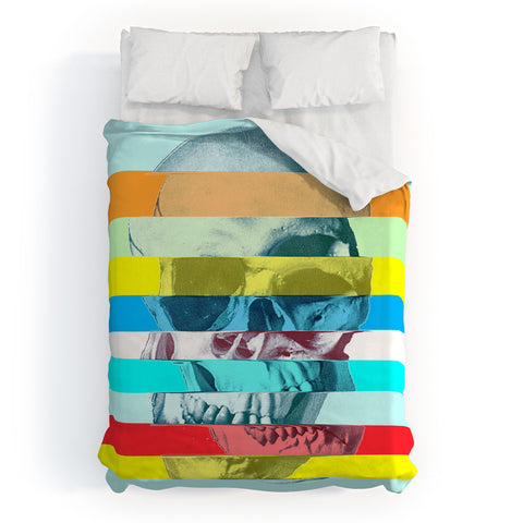 Ali Gulec Glitch Skull Duvet Cover