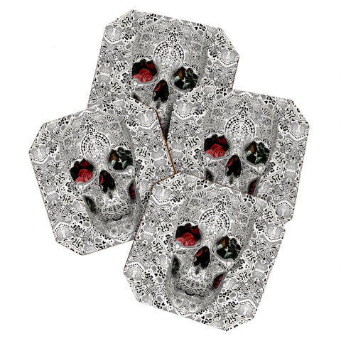 Ali Gulec Light Lace Skull Coaster Set