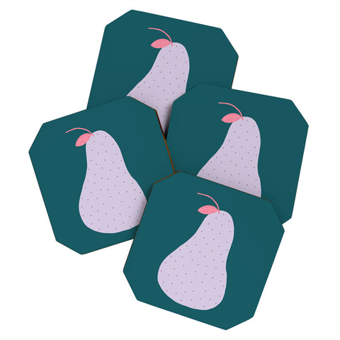 Alice Rebecca Potter Pear Coaster Set