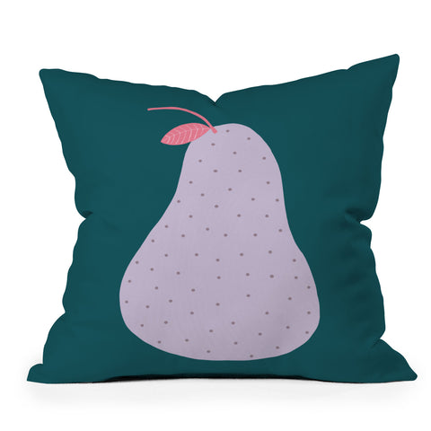 Alice Rebecca Potter Pear Outdoor Throw Pillow