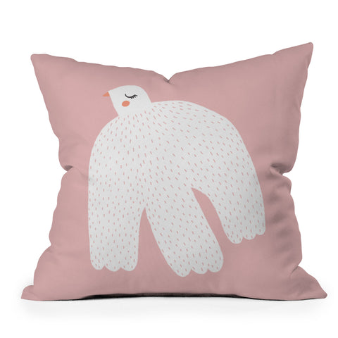 Alice Rebecca Potter White Dove Outdoor Throw Pillow