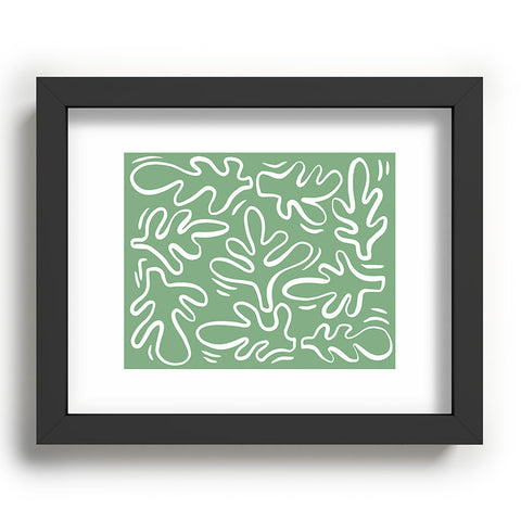 Alilscribble Abstract Greens Recessed Framing Rectangle