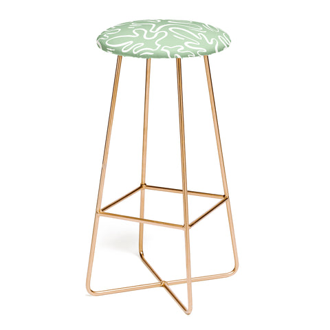 Alilscribble Abstract Greens Bar Stool