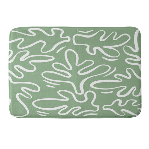 Alilscribble Abstract Greens Memory Foam Bath Mat