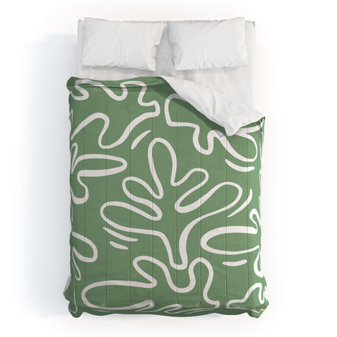 Alilscribble Abstract Greens Comforter