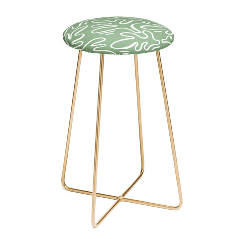 Alilscribble Abstract Greens Counter Stool
