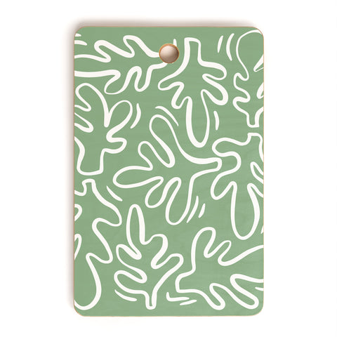 Alilscribble Abstract Greens Cutting Board Rectangle