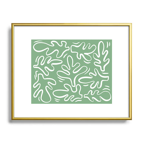 Alilscribble Abstract Greens Metal Framed Art Print