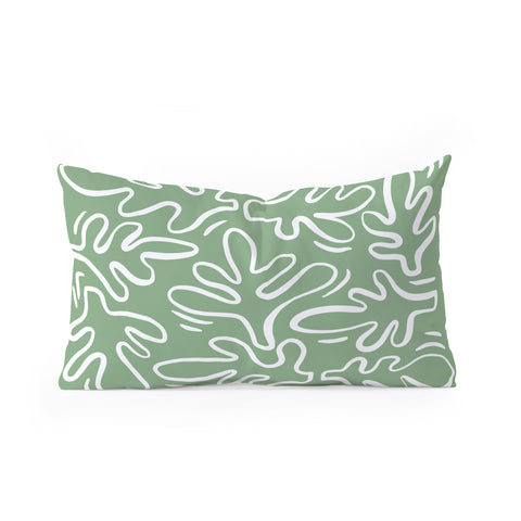 Alilscribble Abstract Greens Oblong Throw Pillow