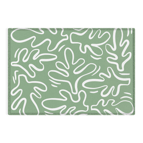 Alilscribble Abstract Greens Outdoor Rug