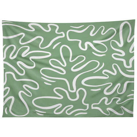 Alilscribble Abstract Greens Tapestry