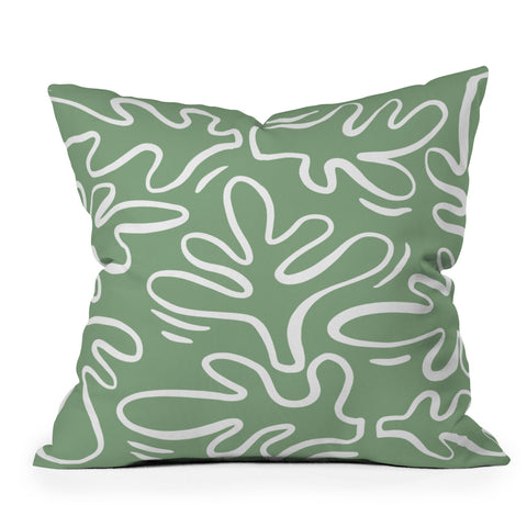 Alilscribble Abstract Greens Throw Pillow