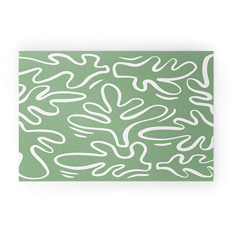 Alilscribble Abstract Greens Welcome Mat