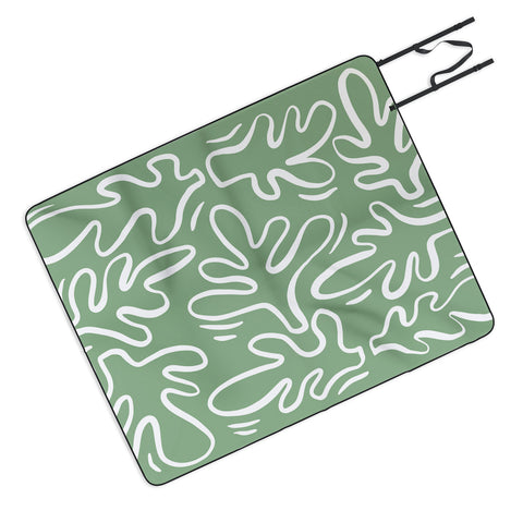 Alilscribble Abstract Greens Picnic Blanket