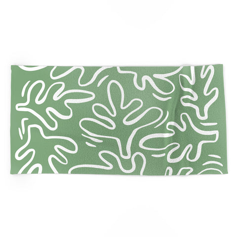 Alilscribble Abstract Greens Beach Towel