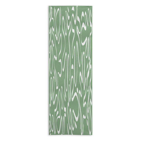 Alilscribble Abstract Greens Yoga Towel