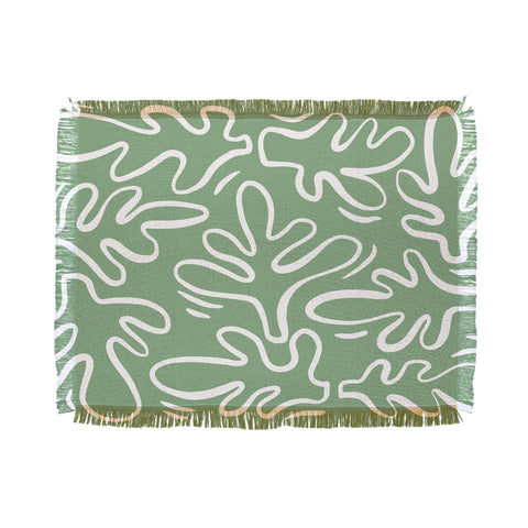 Alilscribble Abstract Greens Throw Blanket