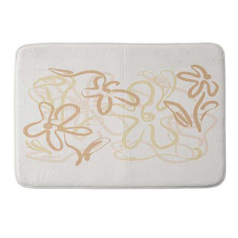 Alilscribble Another Flower Design Memory Foam Bath Mat