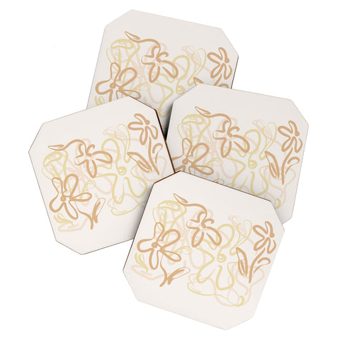 Alilscribble Another Flower Design Coaster Set