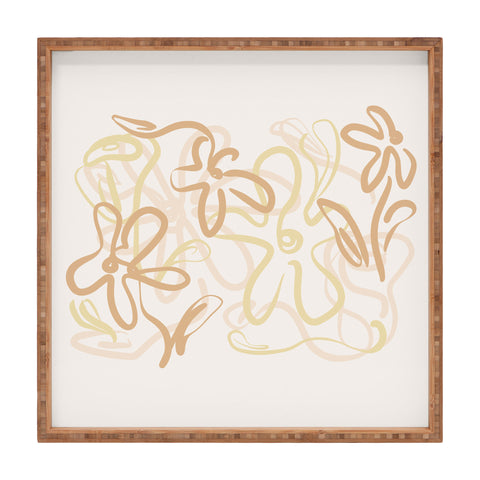 Alilscribble Another Flower Design Square Tray