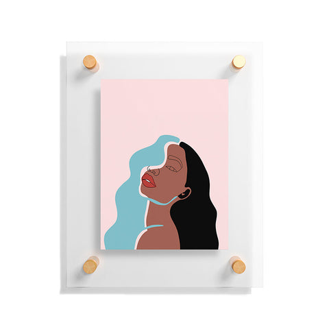 Alilscribble Blue Girl Floating Acrylic Print