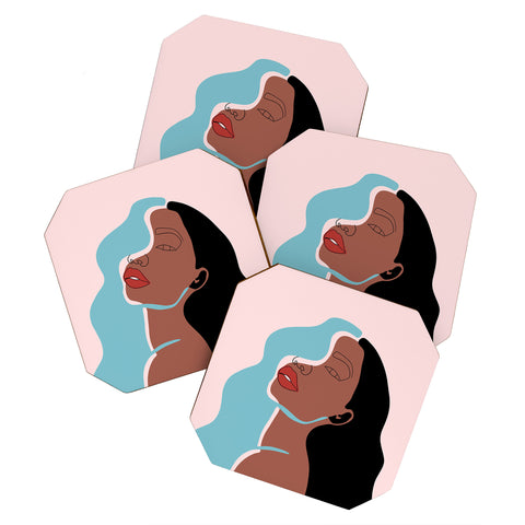 Alilscribble Blue Girl Coaster Set