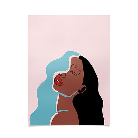 Alilscribble Blue Girl Poster