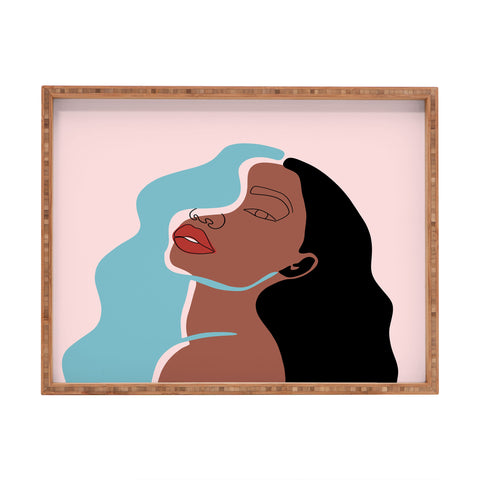 Alilscribble Blue Girl Rectangular Tray