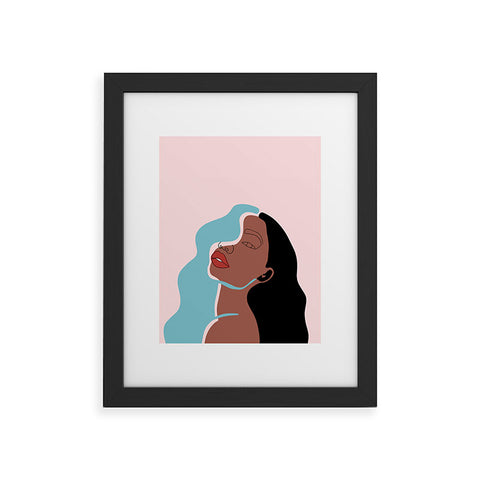 Alilscribble Blue Girl Framed Art Print