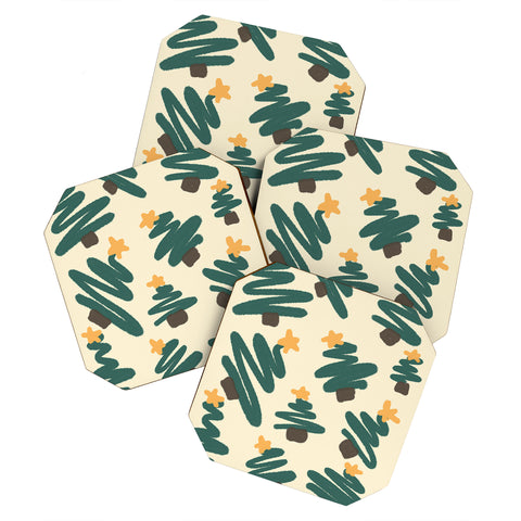 Alilscribble Christmas Forrest Coaster Set