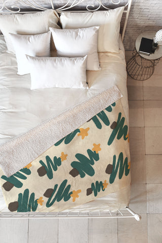 Alilscribble Christmas Forrest Fleece Throw Blanket