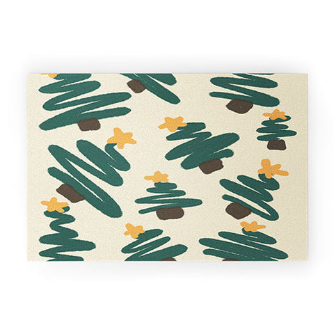 Alilscribble Christmas Forrest Welcome Mat