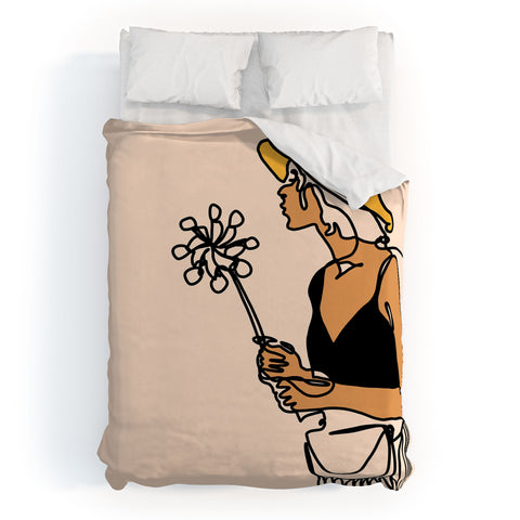 Alilscribble Flower Girl Duvet Cover
