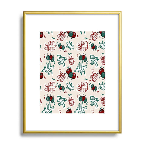 Alilscribble HOLIDAYS I Metal Framed Art Print