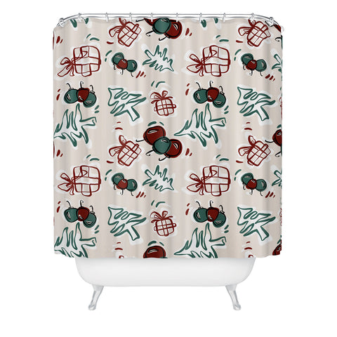 Alilscribble HOLIDAYS I Shower Curtain
