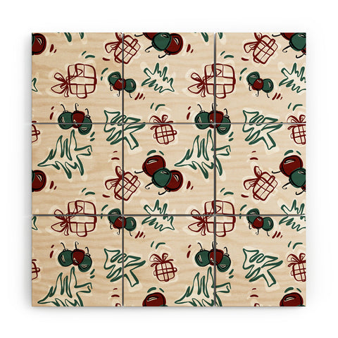 Alilscribble HOLIDAYS I Wood Wall Mural
