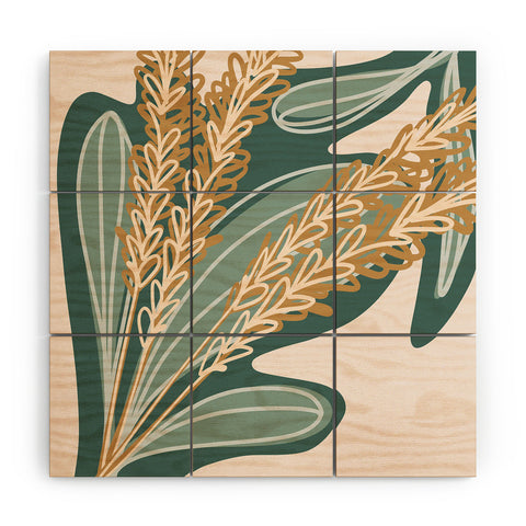 Alilscribble Leaves and things Wood Wall Mural