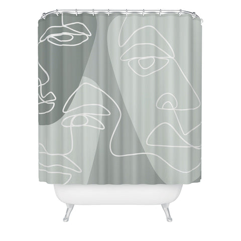 Alilscribble Single Line II Shower Curtain
