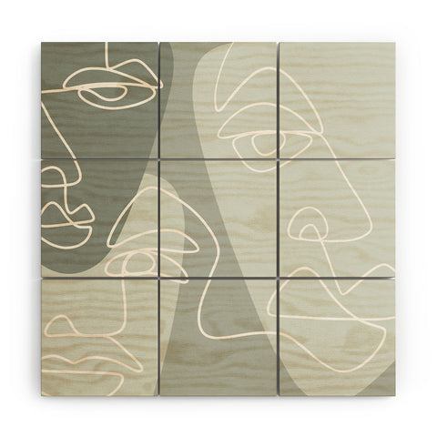 Alilscribble Single Line II Wood Wall Mural