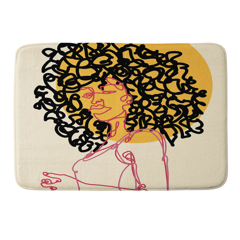 Alilscribble Sun Girl Memory Foam Bath Mat