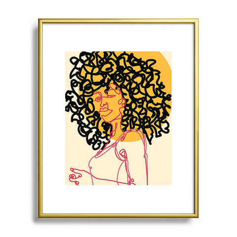 Alilscribble Sun Girl Metal Framed Art Print