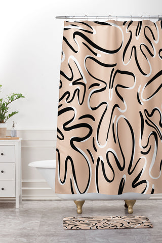 Alilscribble Wispy Shower Curtain And Mat