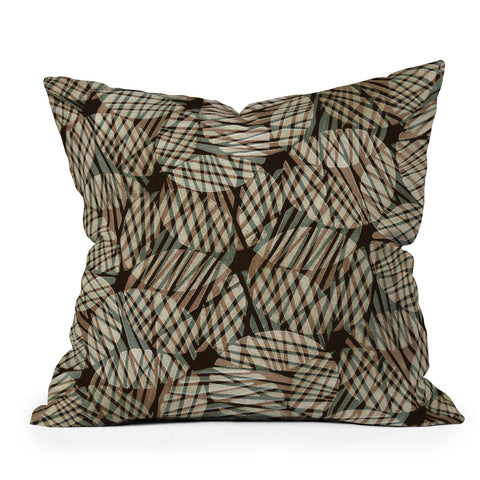 Alisa Galitsyna Abstract Linocut Pattern 5 Outdoor Throw Pillow