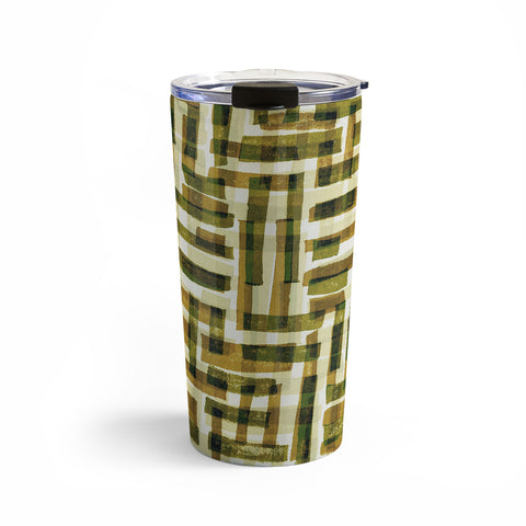 Alisa Galitsyna Abstract Linocut Pattern 6 Travel Mug