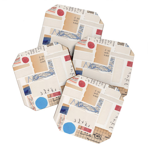 Alisa Galitsyna Abstract Mixed Media Collage 1 Coaster Set