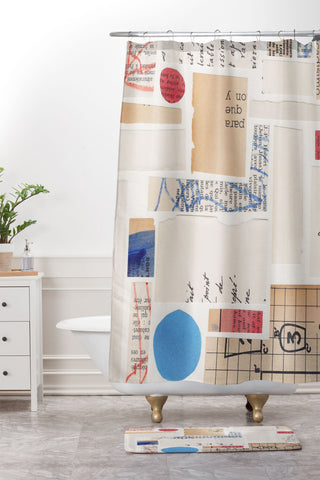 Alisa Galitsyna Abstract Mixed Media Collage 1 Shower Curtain And Mat