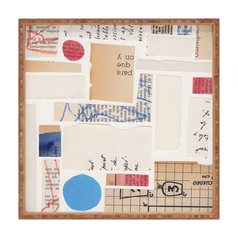 Alisa Galitsyna Abstract Mixed Media Collage 1 Square Tray