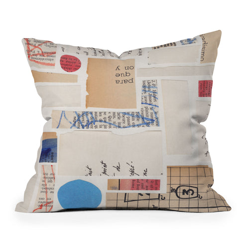 Alisa Galitsyna Abstract Mixed Media Collage 1 Outdoor Throw Pillow
